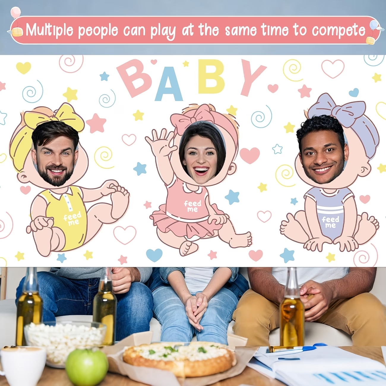 Board Game Who Is It - Baby Shower Games Party Photo Backdrop