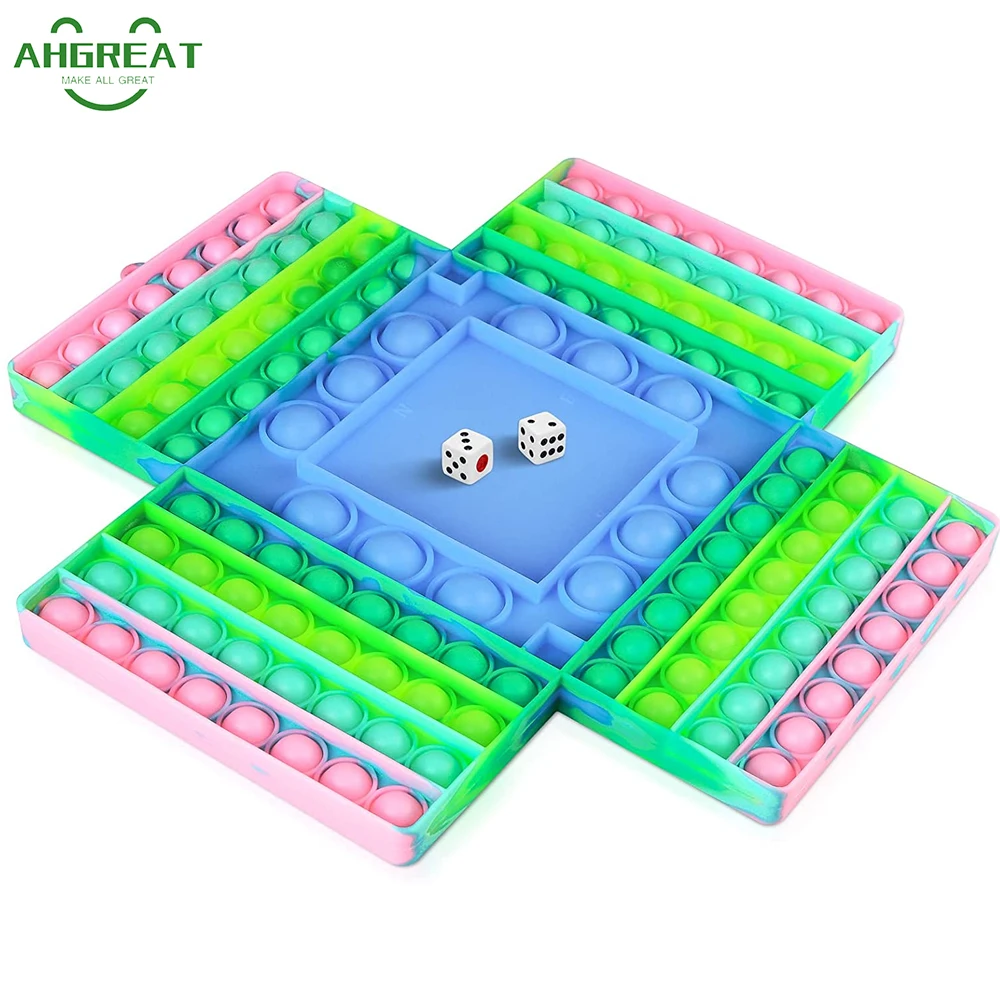 Board Game For 3 Players - 2/4 Players Chess Board Pop Fidget