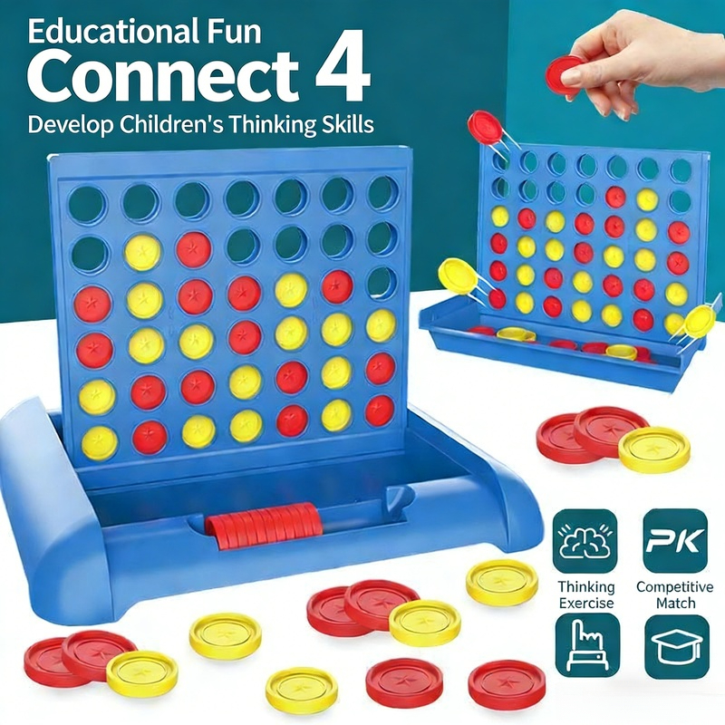 Board Game For 3 Players - Connect 4 Game - Classic Strategy