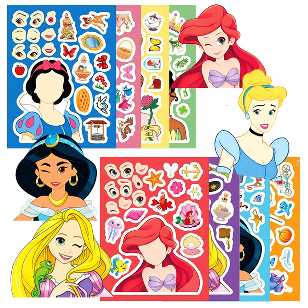 Board Game For 2 People - 8/16Sheets Cute Disney Mix Princess Puzzle