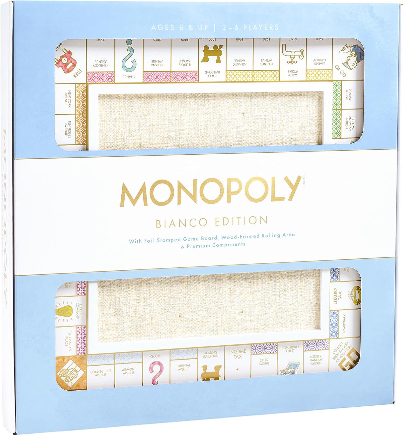 Board Game For 5 Players - Deluxe White Wood Monopoly Board Game
