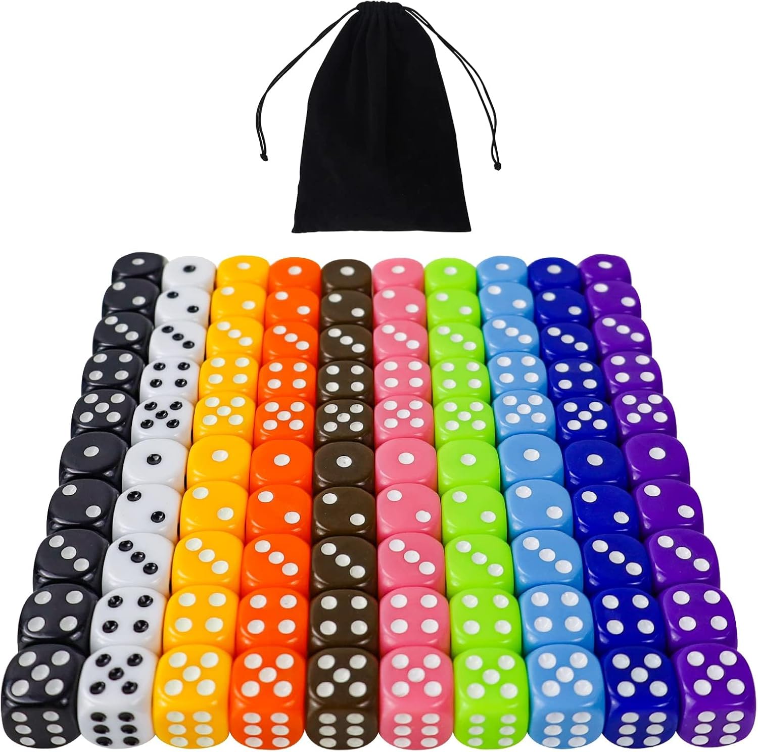 Board Game Yahtzee - 100 Pack 16mm 6 Sided Dice