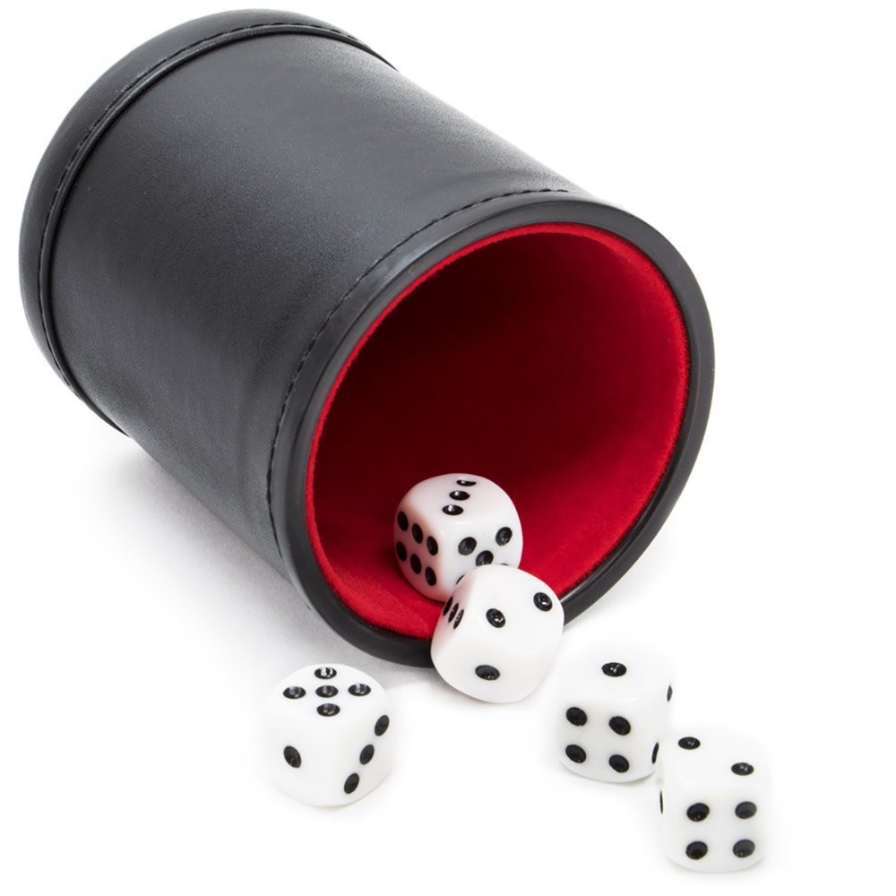 Leather Dice Cup Set with 6 Do - Board Game Yahtzee บทวิจารณ์และราคา