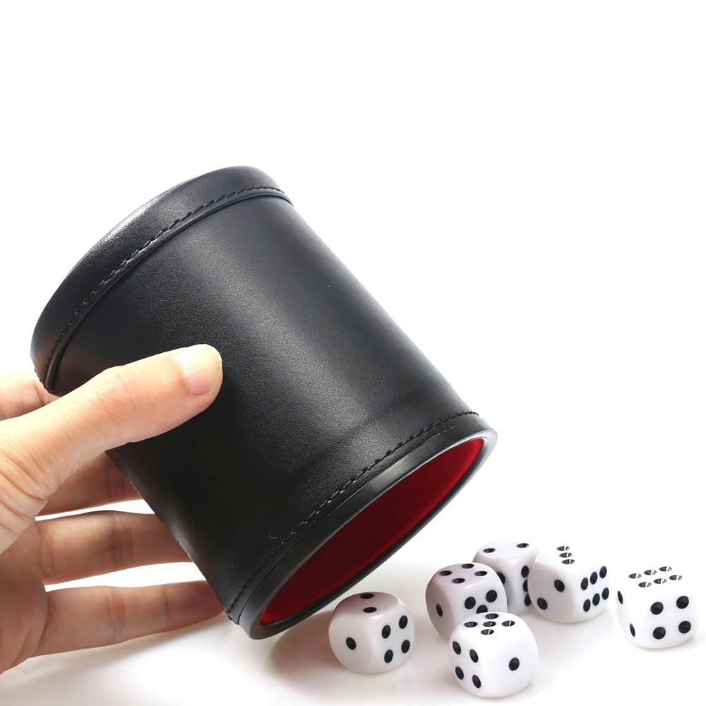 Leather Dice Cup Set with 6 Do - Board Game Yahtzee บทวิจารณ์และราคา