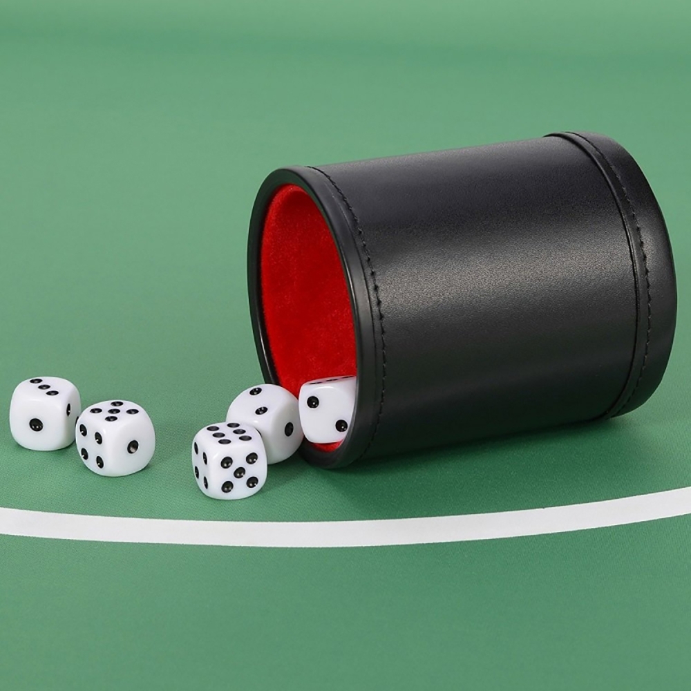 Leather Dice Cup Set with 6 Do - Board Game Yahtzee บทวิจารณ์และราคา