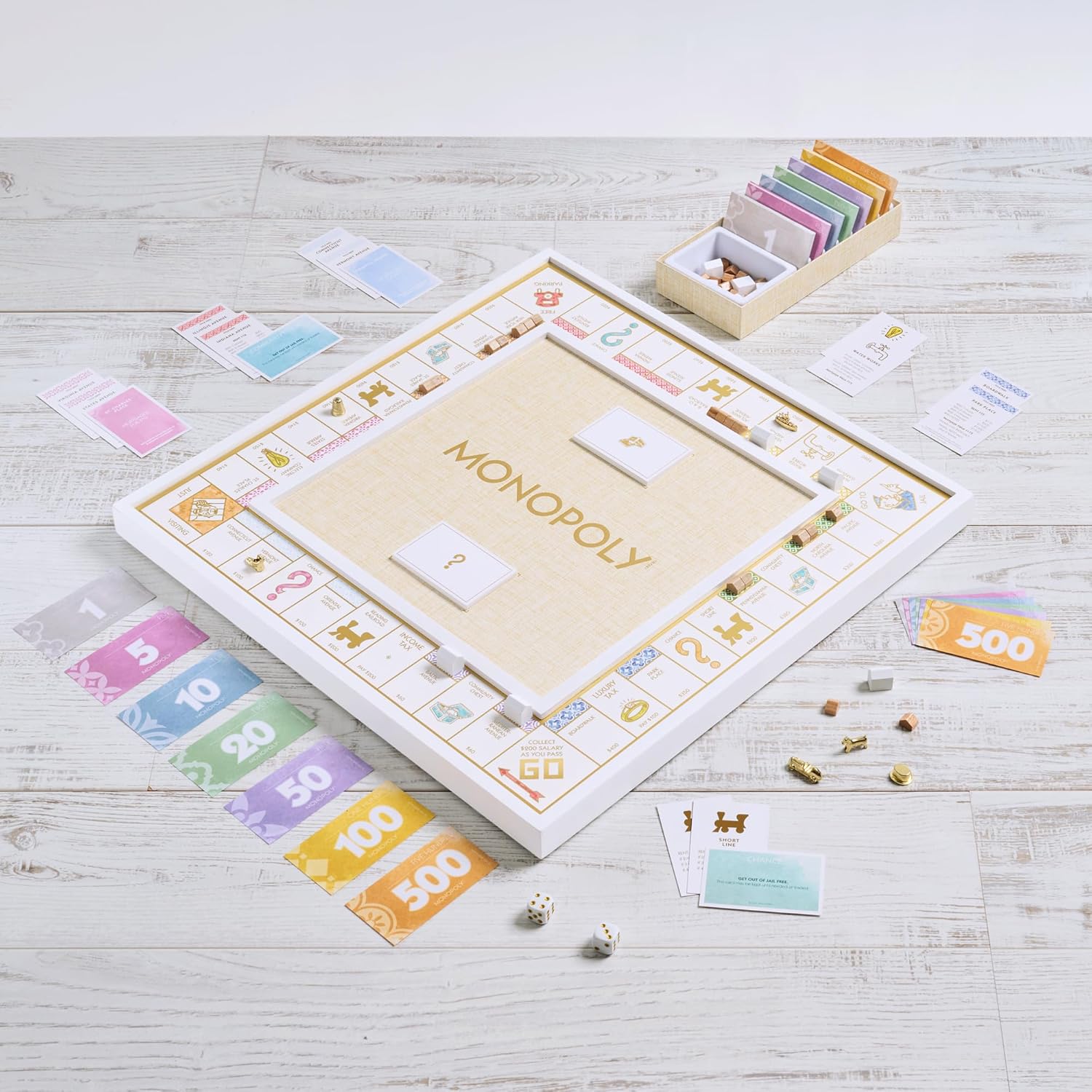 Deluxe White Wood Monopoly Boa - Board Game For 5 Players บทวิจารณ์และราคา