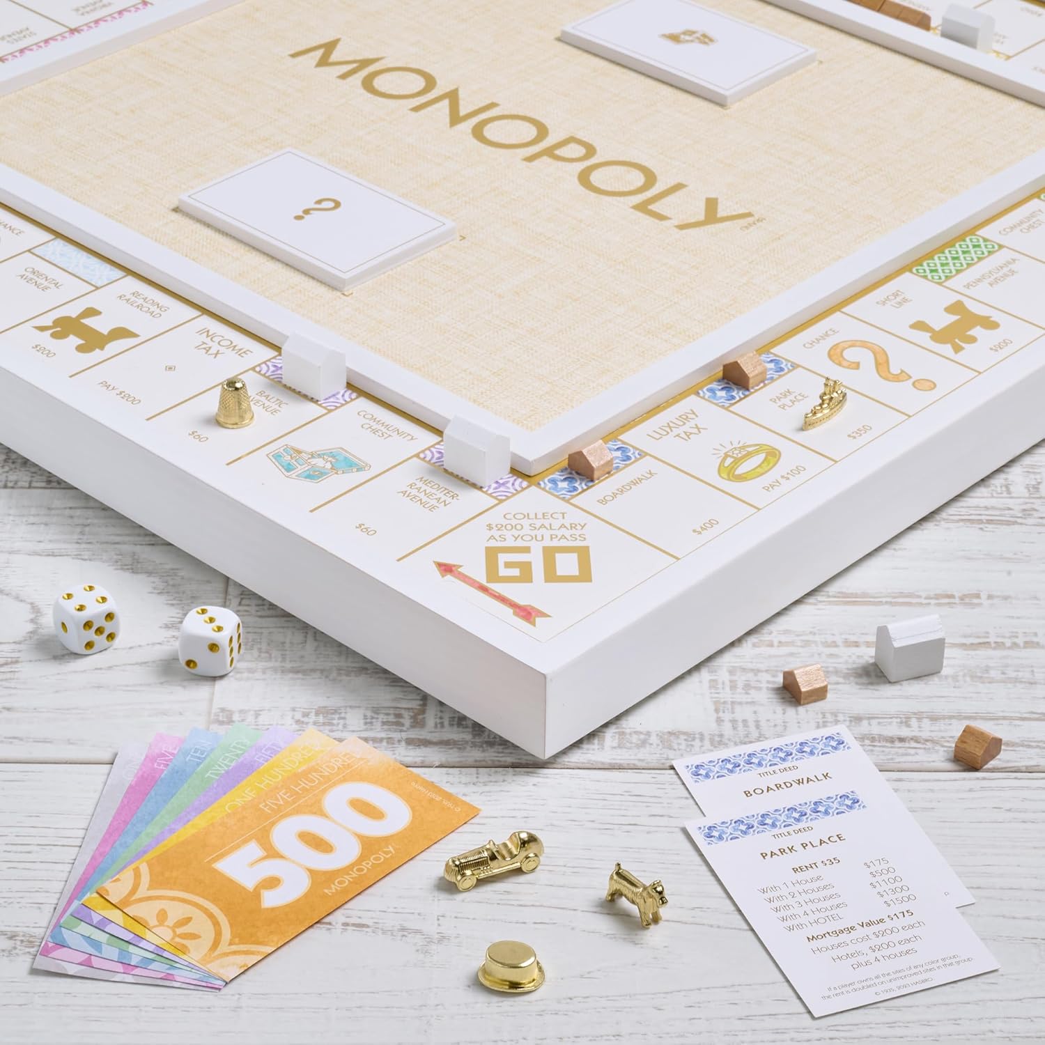 Deluxe White Wood Monopoly Boa - Board Game For 5 Players บทวิจารณ์และราคา