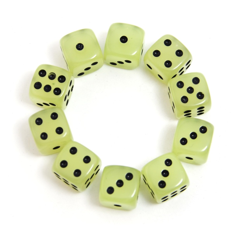 10-Pack  D6 6 Faces Dice Glow  - Board Game Yahtzee บทวิจารณ์และราคา