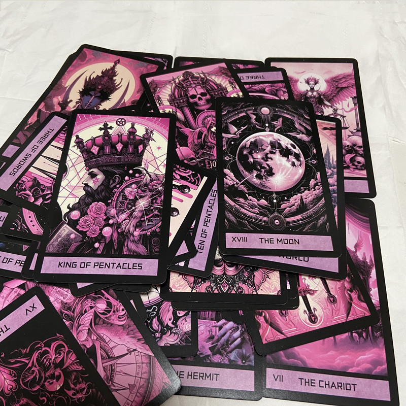Pink Gothic Tarot Deck 78 card - Board Game Oracle บทวิจารณ์และราคา