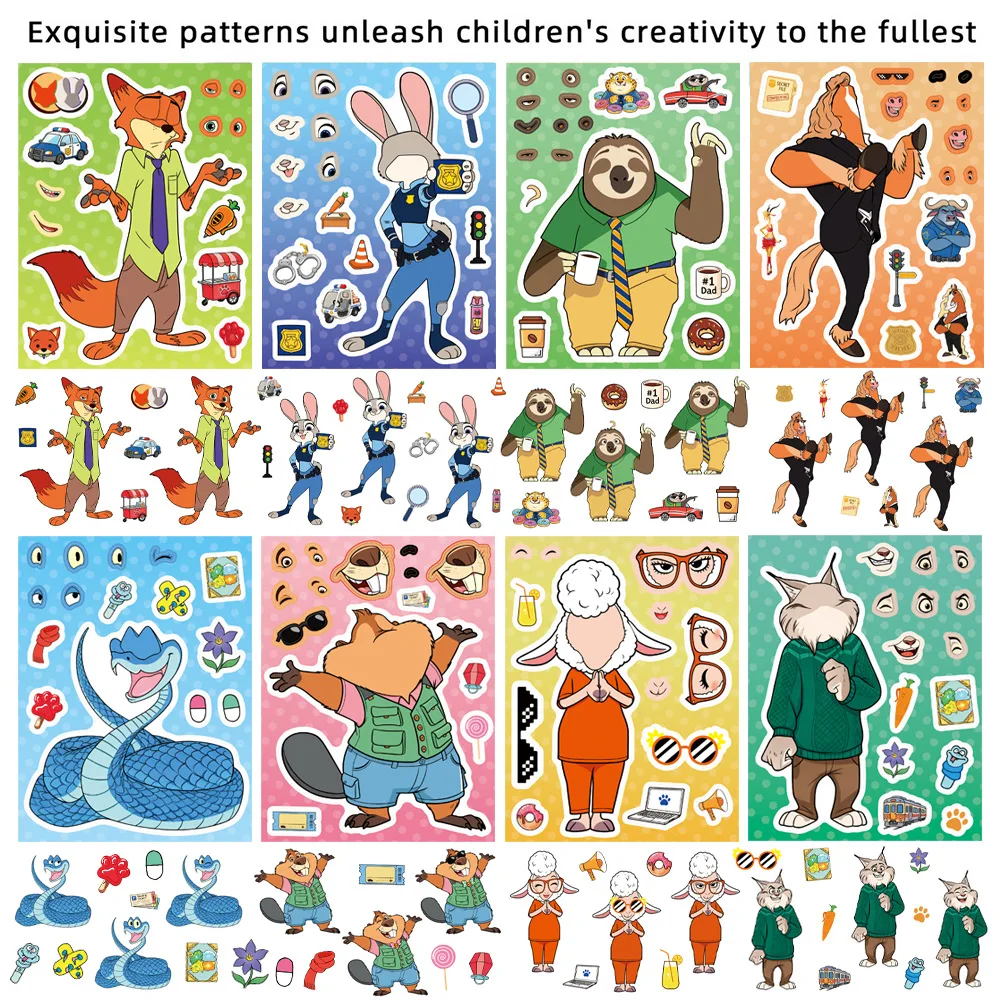 8/16Sheets Make a Face Zootopi - Board Game For 2 People บทวิจารณ์และราคา