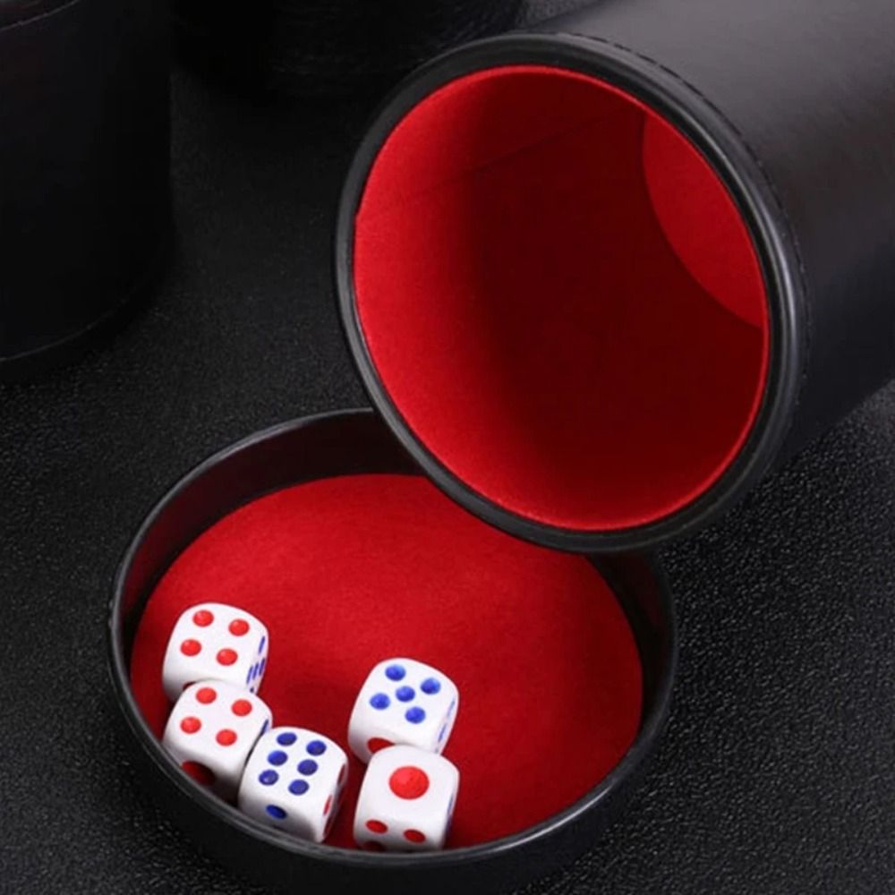 Green Red Leather Dice Cup wit - Board Game Yahtzee บทวิจารณ์และราคา