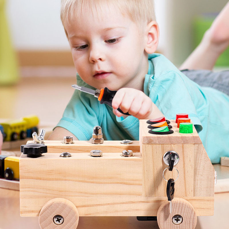 Wooden Montessori Busy Board S - Board Game Box บทวิจารณ์และราคา