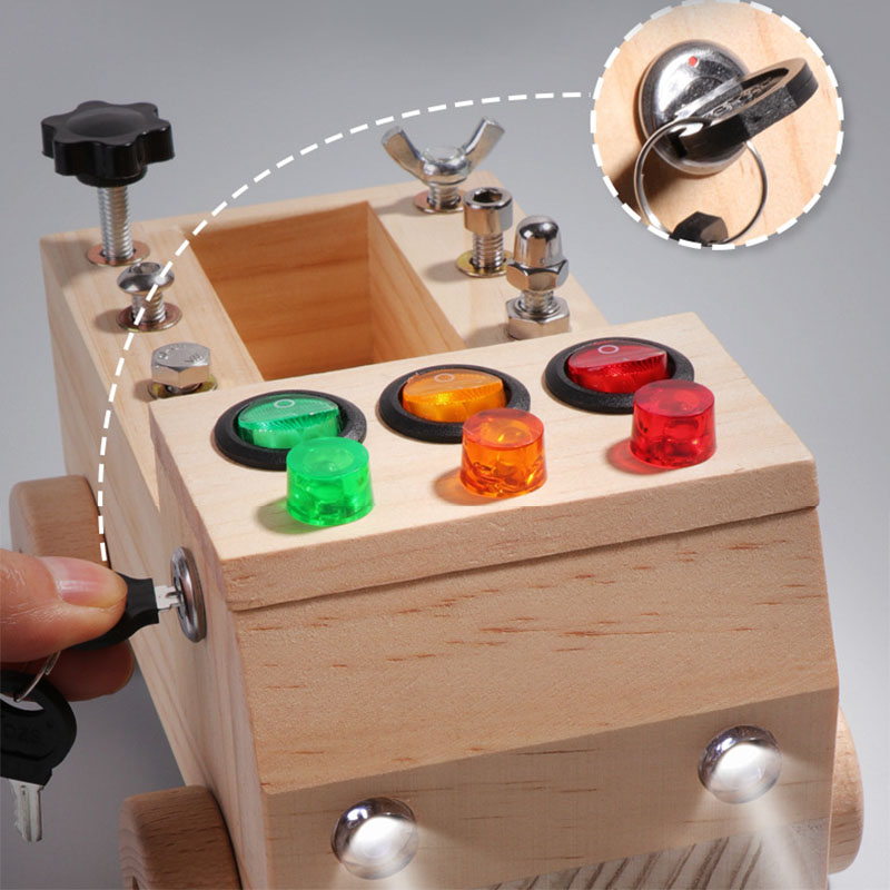 Wooden Montessori Busy Board S - Board Game Box บทวิจารณ์และราคา