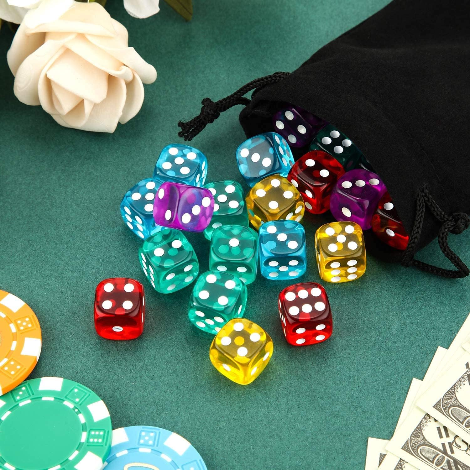 10-Color 6-Sided Dice Set, 16m - Board Game Yahtzee บทวิจารณ์และราคา