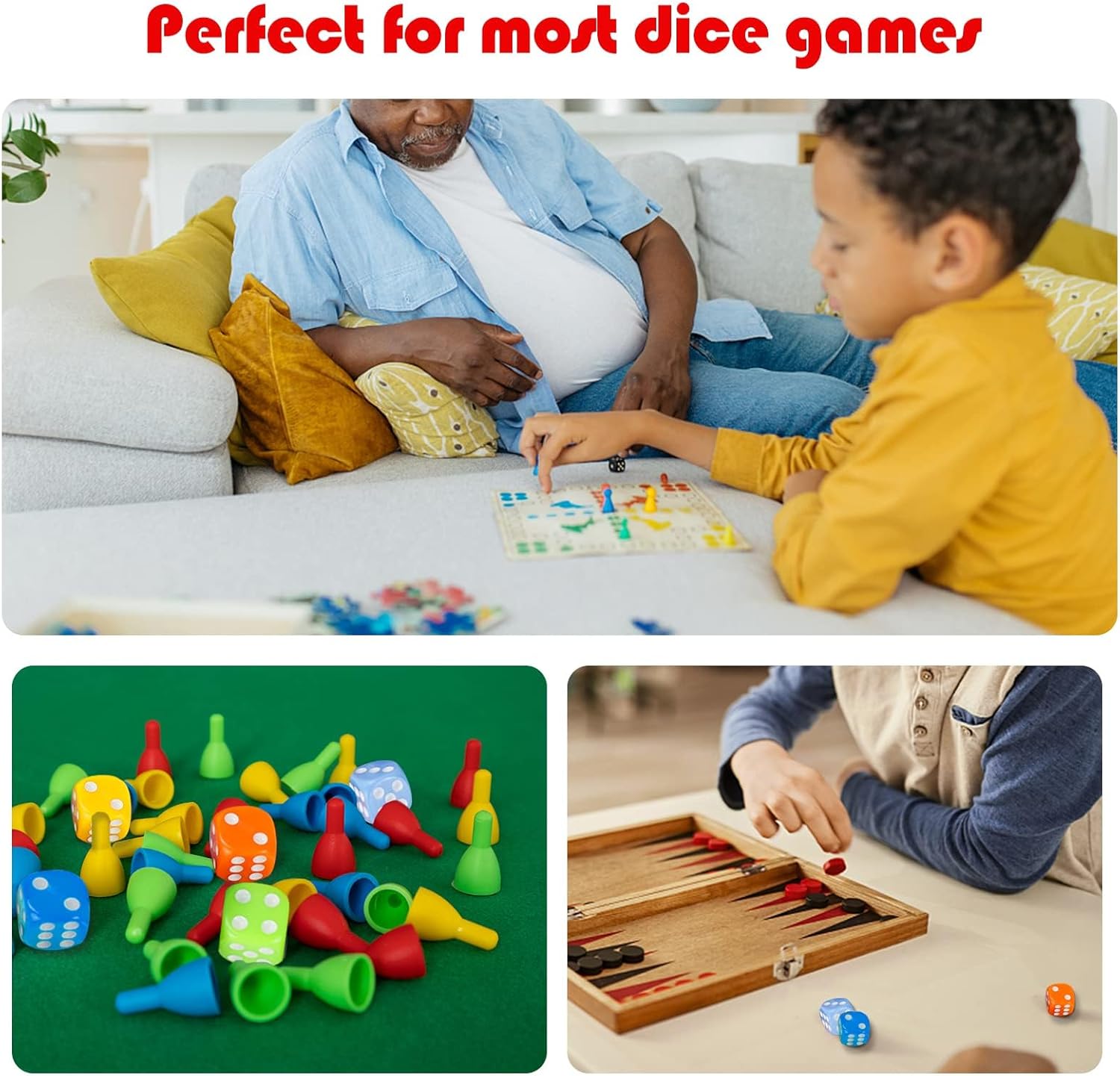 100 Pack 16mm 6 Sided Dice Set - Board Game Yahtzee บทวิจารณ์และราคา