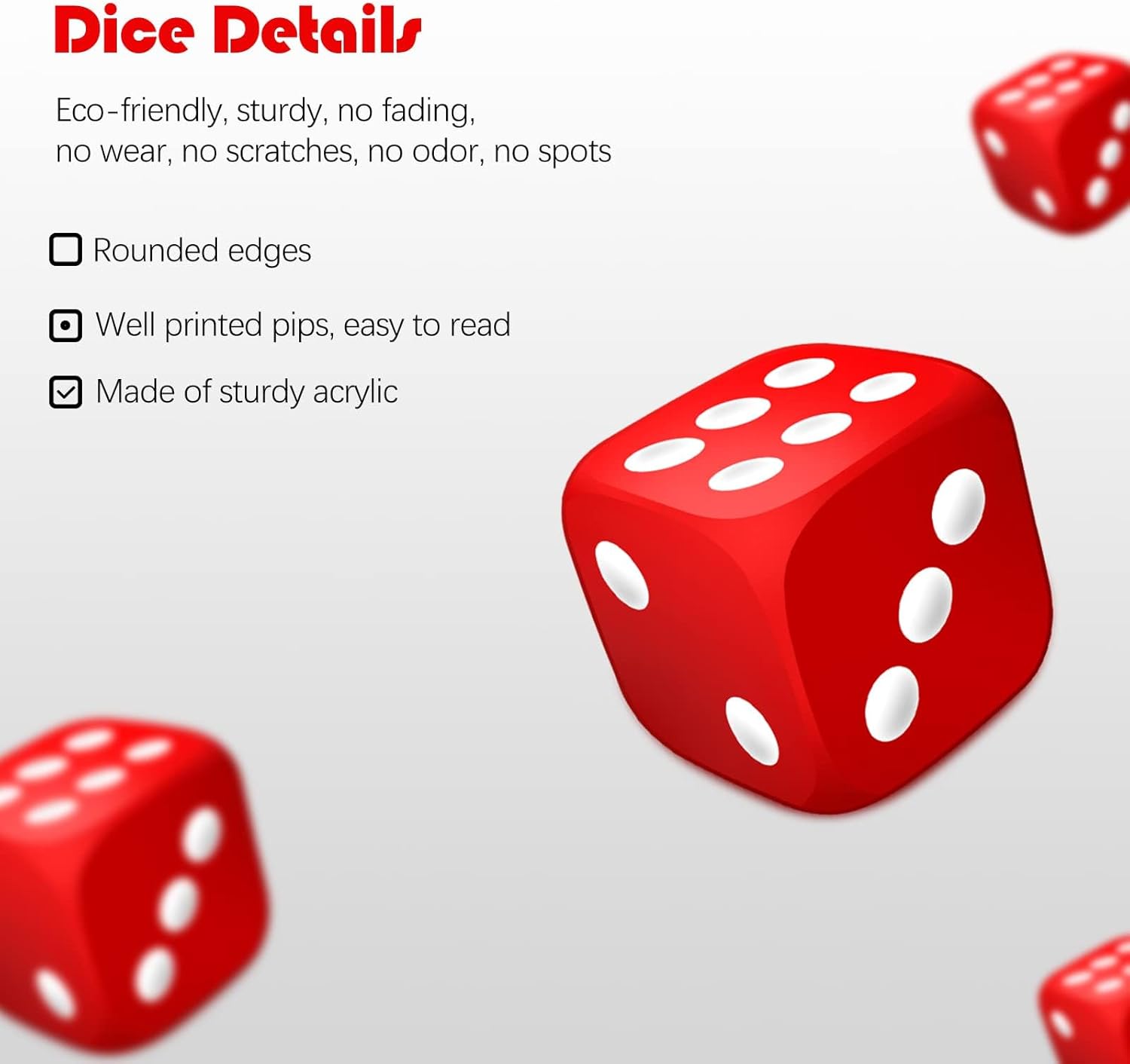 100 Pack 16mm 6 Sided Dice Set - Board Game Yahtzee บทวิจารณ์และราคา