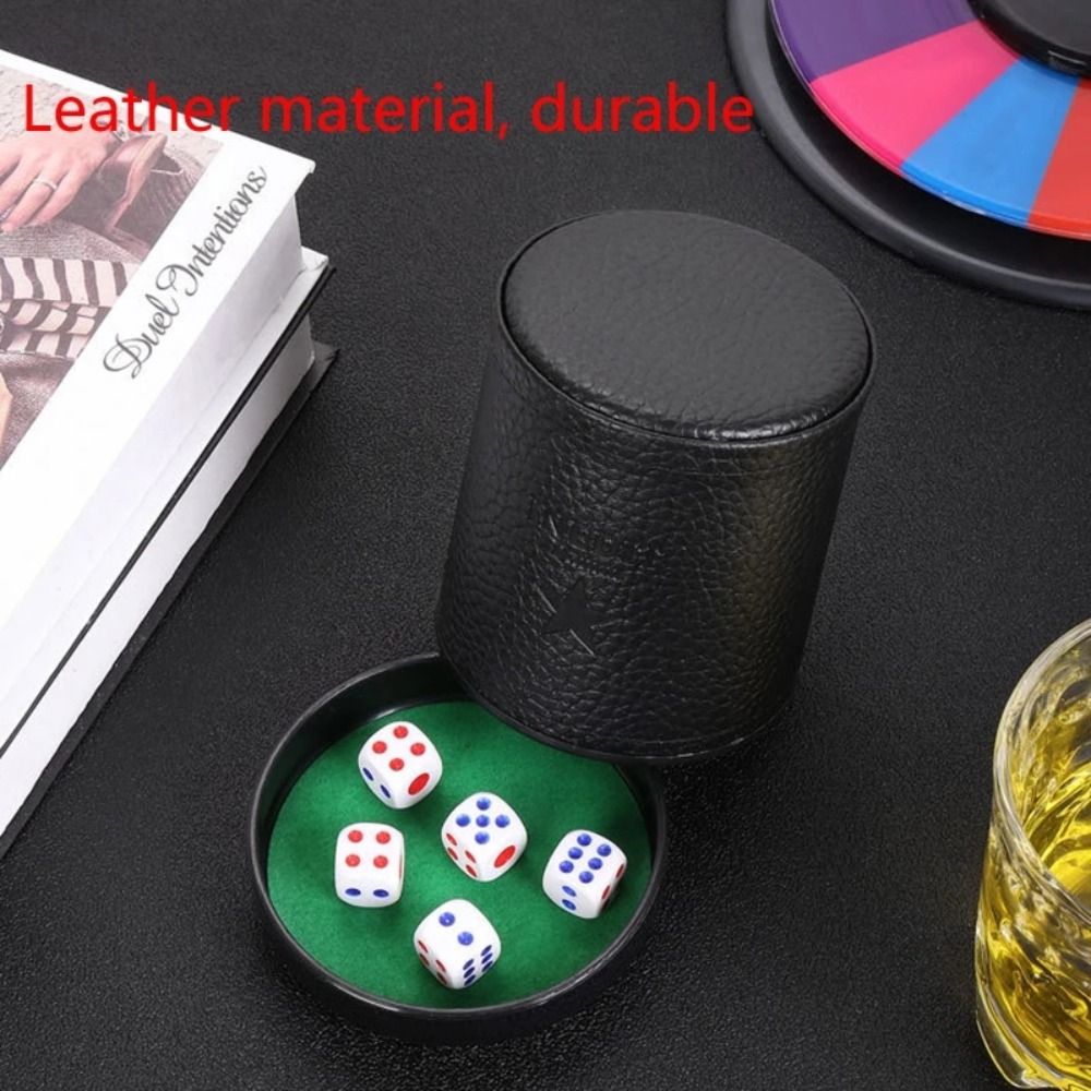 Leather Dice Cup with Lid Gree - Board Game Yahtzee บทวิจารณ์และราคา