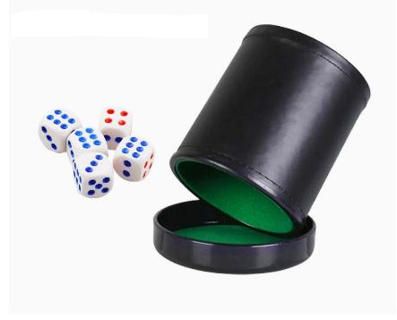 Leather Dice Cup with Lid Gree - Board Game Yahtzee บทวิจารณ์และราคา