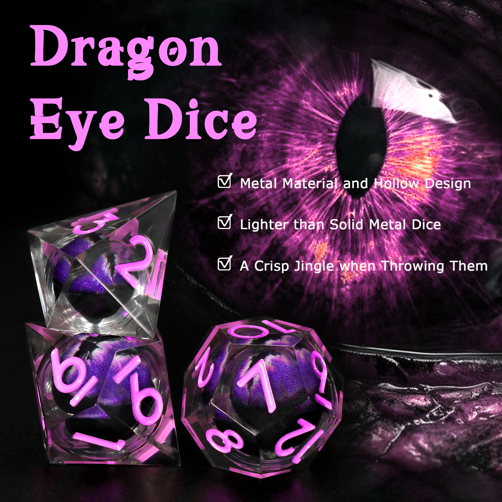 Resin DND Dice Set ZHOORQI Pur - Board Game Yahtzee บทวิจารณ์และราคา