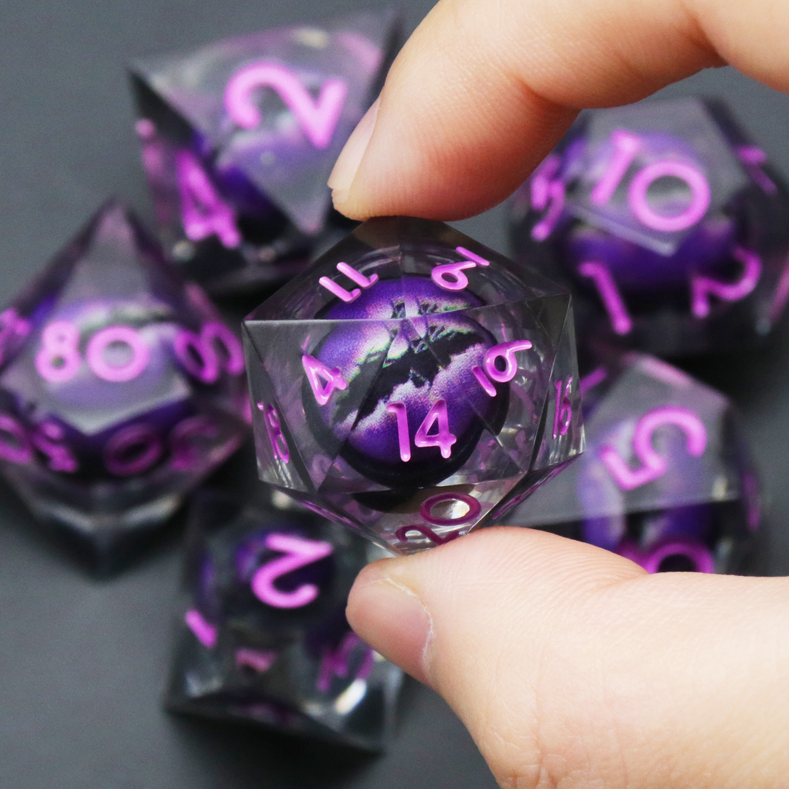 Resin DND Dice Set ZHOORQI Pur - Board Game Yahtzee บทวิจารณ์และราคา
