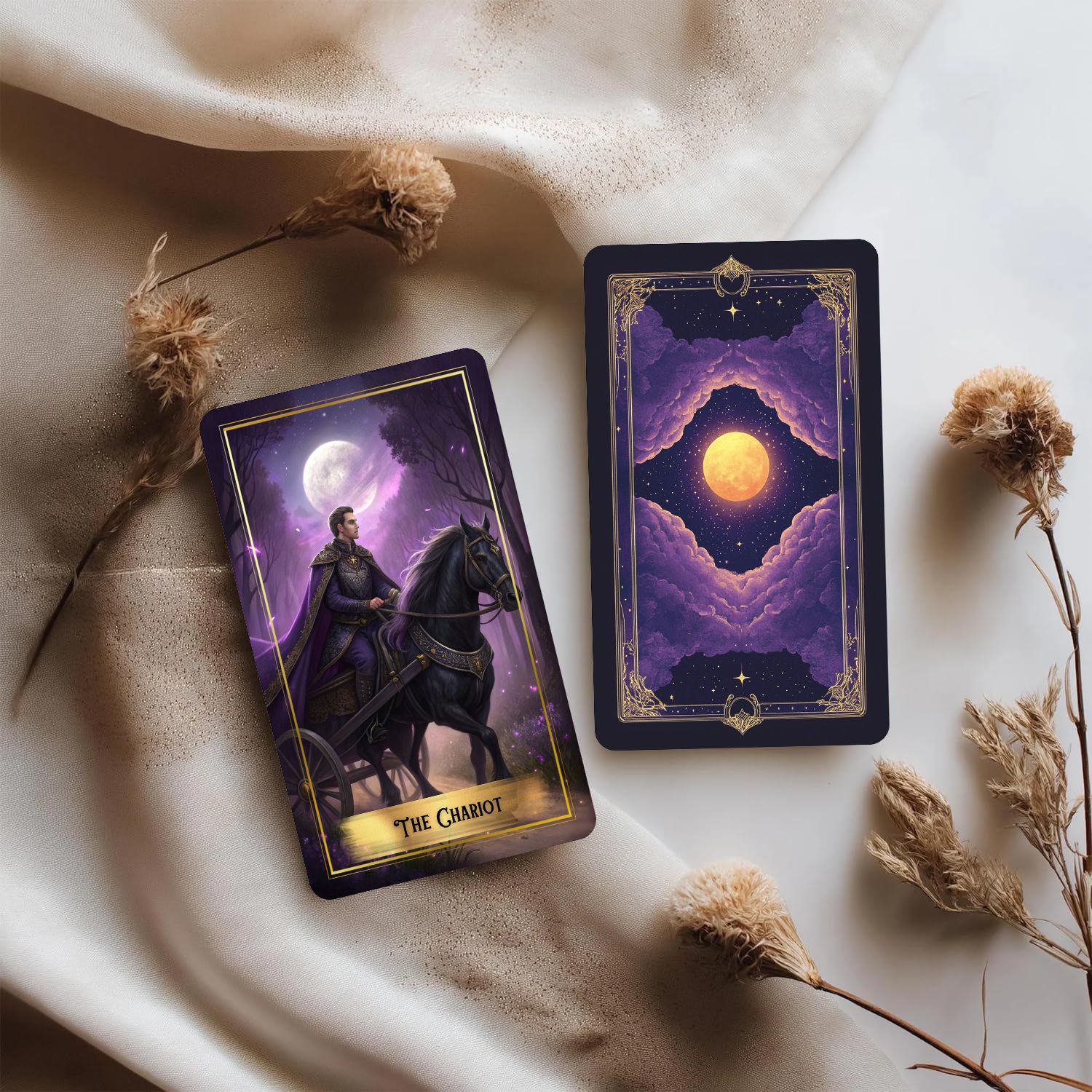 Purple Moon Tarot Cards Deck w - Board Game Oracle บทวิจารณ์และราคา